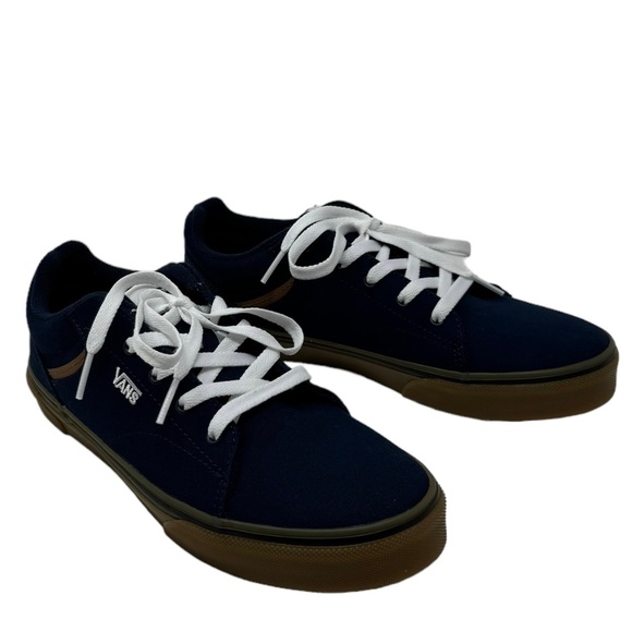 VANS Seldan Sneakers Low Top Kids Size Shoe Gum Dress Blues Canvas VN000CQULKZ - Picture 2 of 8